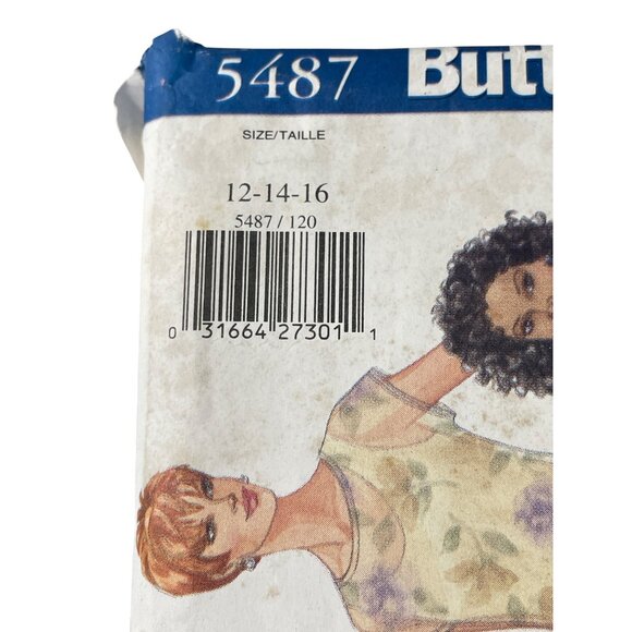 Butterick 5487 Sewing Pattern Sizes 12 14 16 Tops Sleeveless Multi Style CUT - Picture 2 of 6